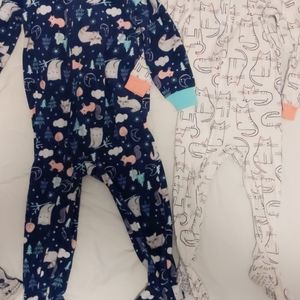 2 pack toddler zip up footie pajamas